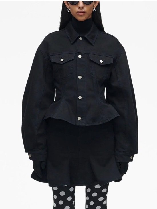 Marc Jacobs Jackets & Blazers - Marc Jacobs Black Peplum-Style Denim Jacket